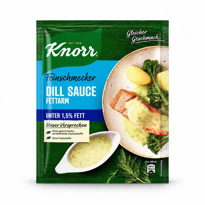 Knorr Feinschmecker Dill Sauce mix, 31 g pouch, front view