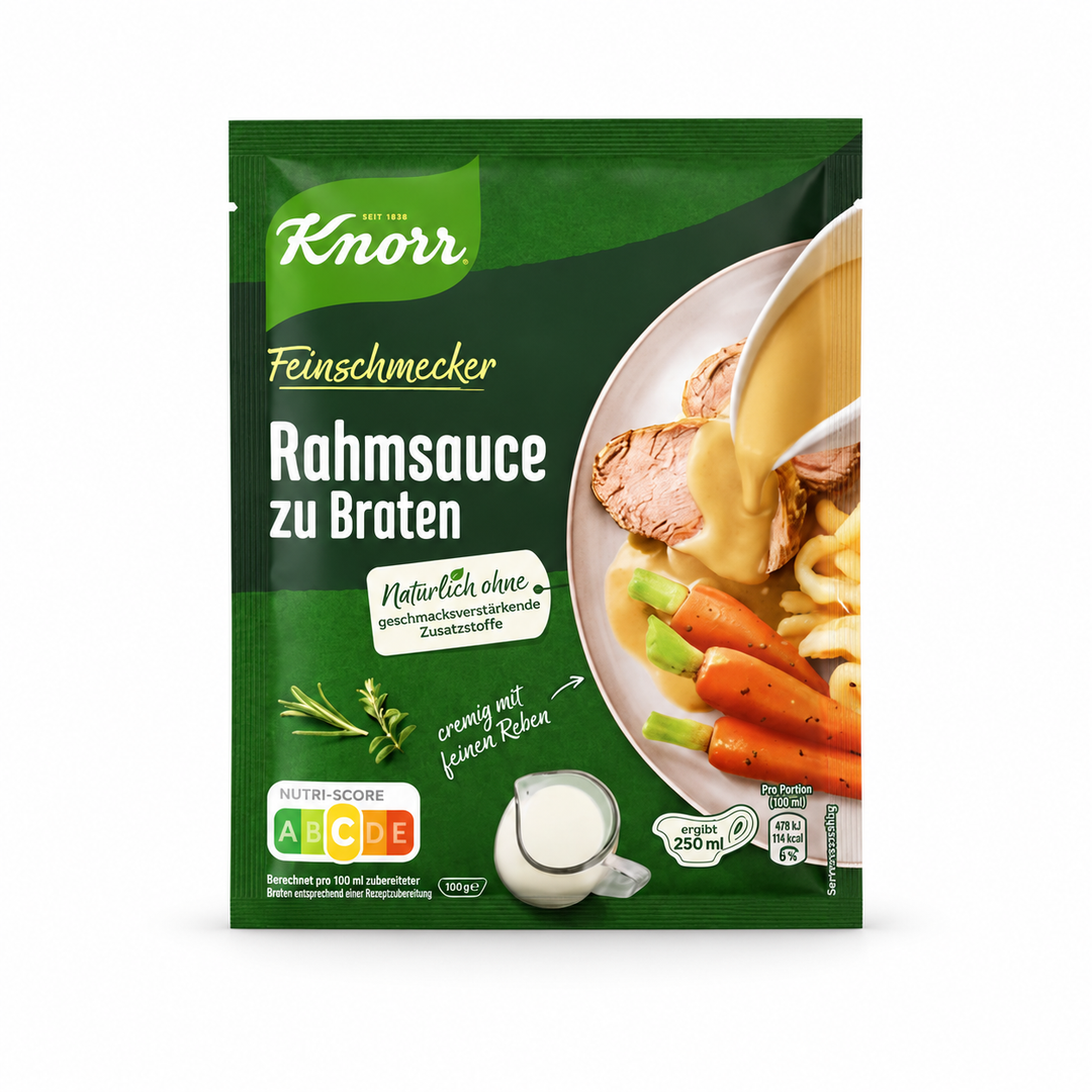 Knorr Feinschmecker Rahmsauce zu Braten packet, front view