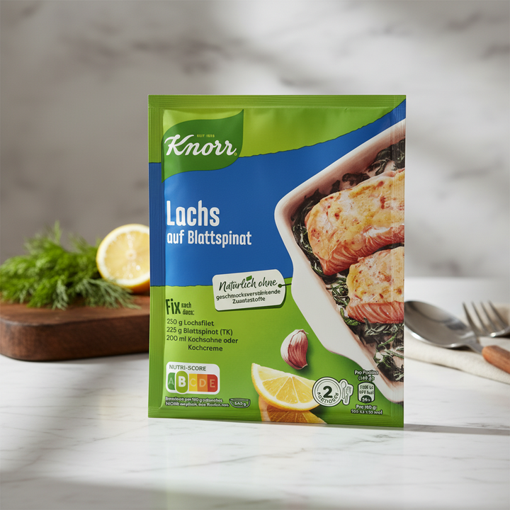 Knorr Lachs auf Blattspinat