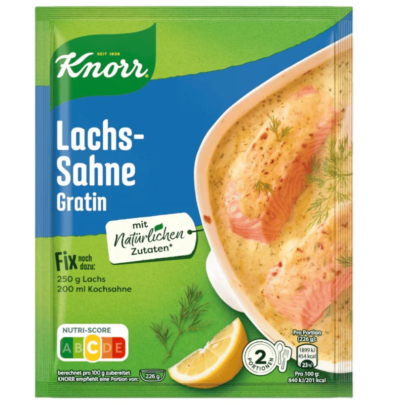 Knorr Lachs Sahne Gratin