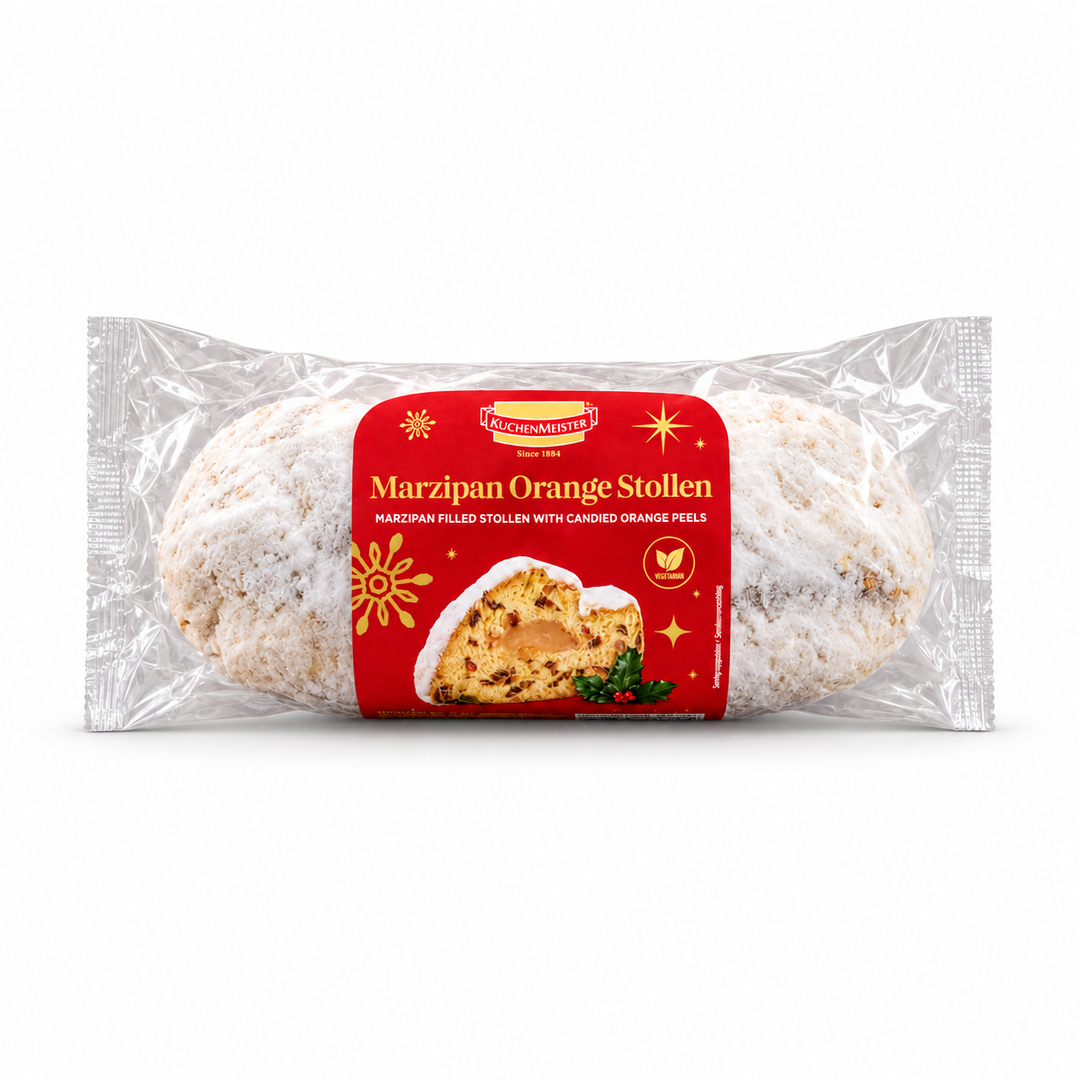 Kuchenmeister Marzipan Orange Stollen, 500 g package front