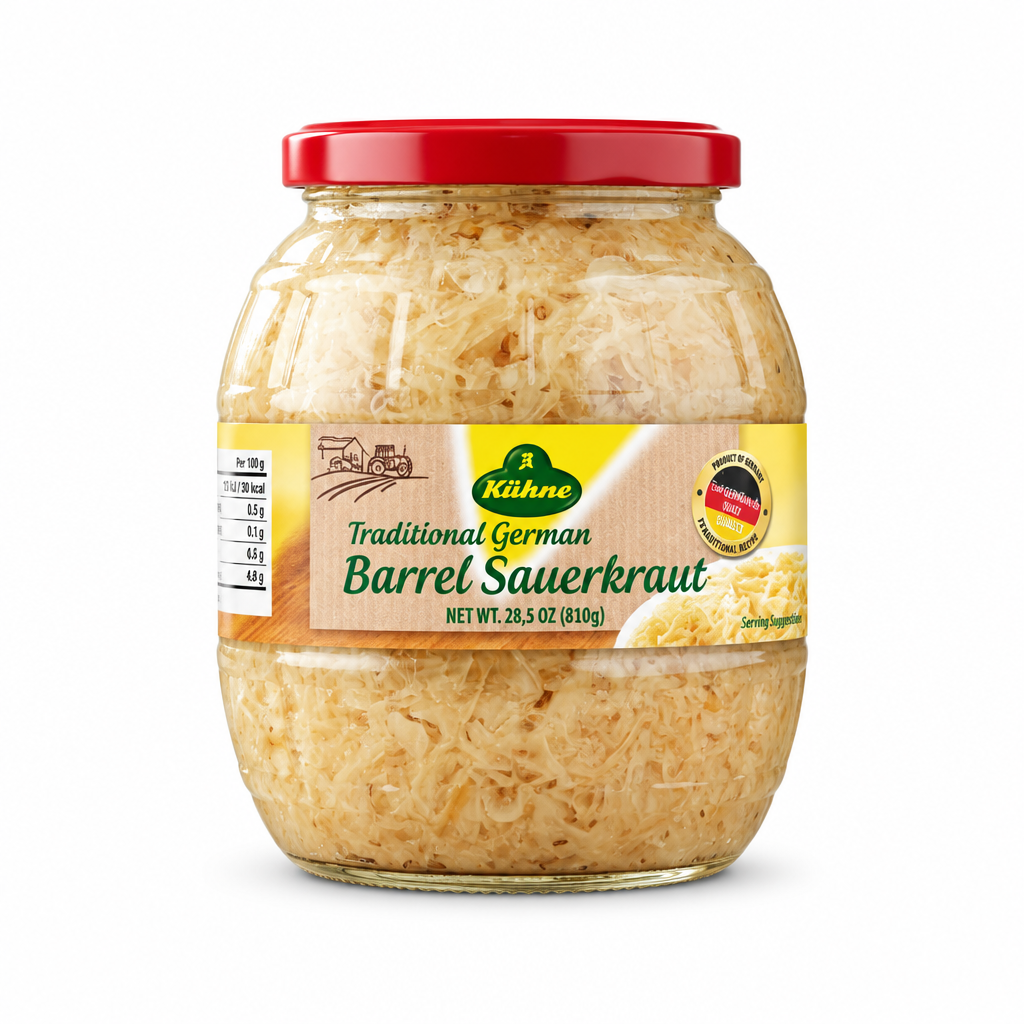 Kühne Traditional German Barrel Sauerkraut, 810 g jar, front view