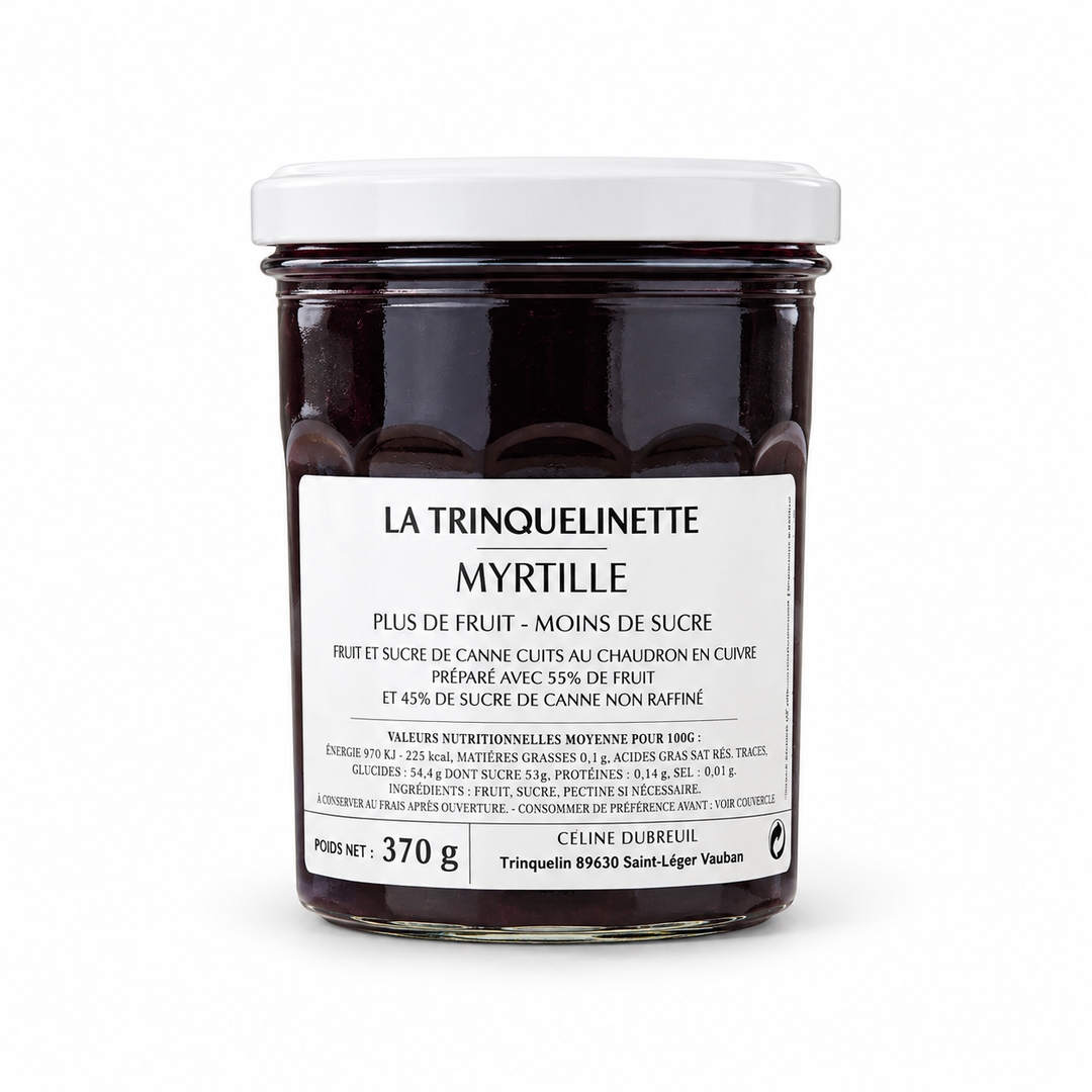 La Trinquelinette Blueberry Jam, 370 g jar front