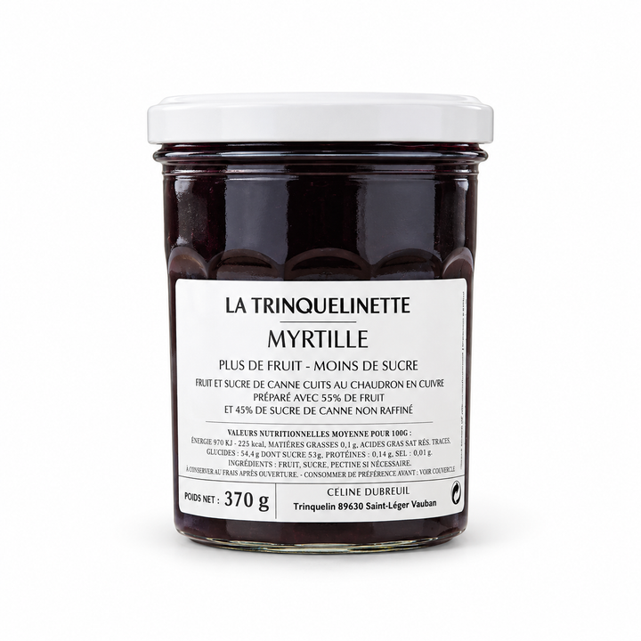 La Trinquelinette Blueberry Jam, 370 g jar front