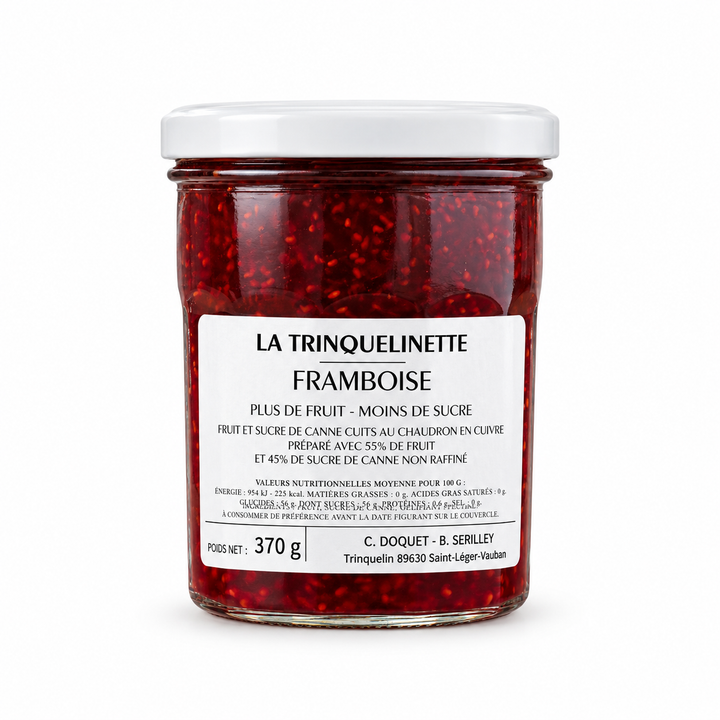 La Trinquelinette Raspberry Jam, 370 g jar front