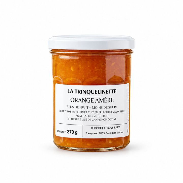La Trinquelinette Bitter Orange Jam, 370 g jar front