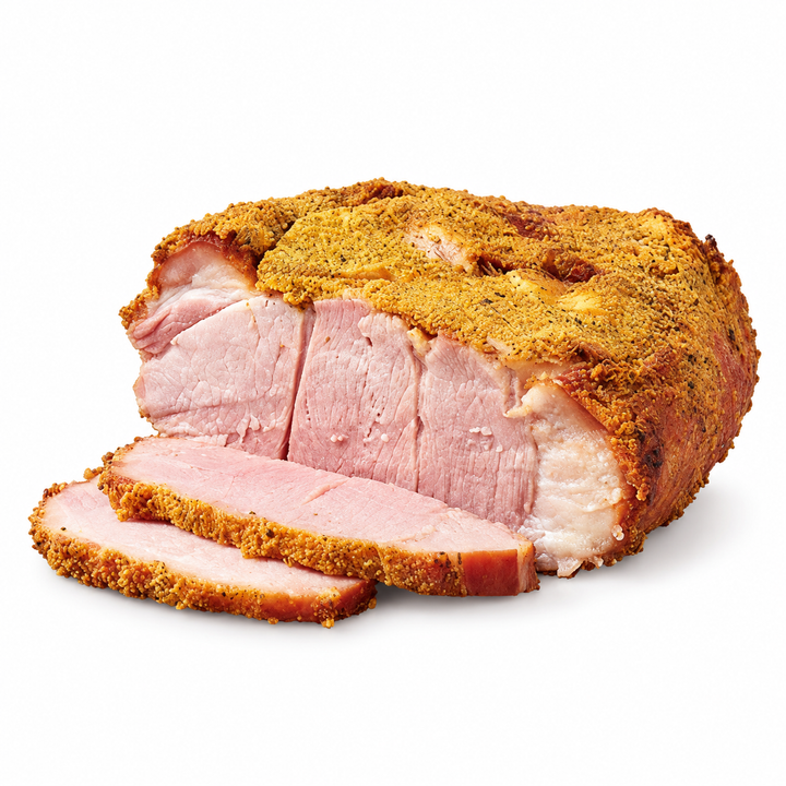 Lars Own Swedish cured boneless ham, sliced serving view