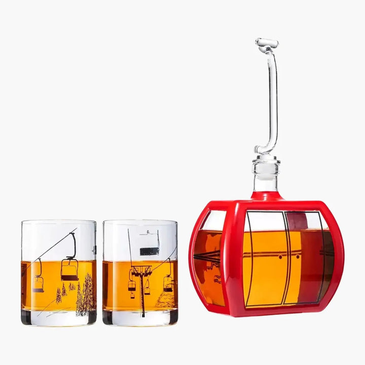 Gondola Wine & Whiskey Decanter - 34 OZ & Two 10 Oz Glasses