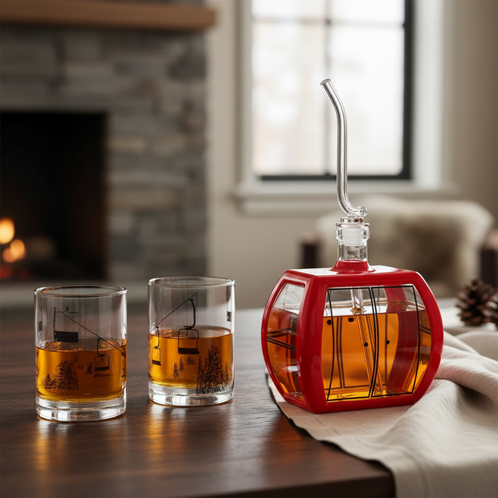 Gondola Wine & Whiskey Decanter - 34 OZ & Two 10 Oz Glasses