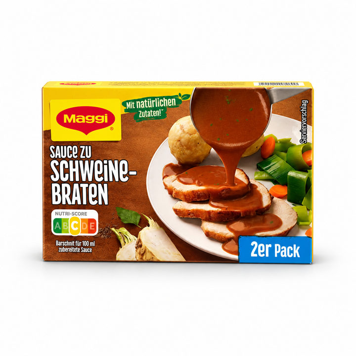 Maggi Sauce zu Schweinebraten two-pack box, front view
