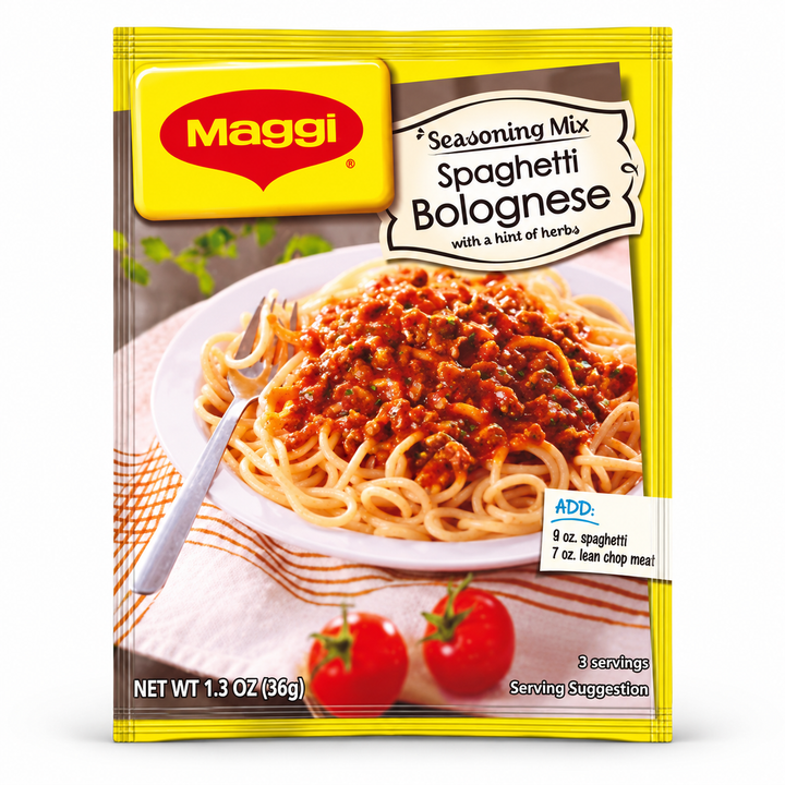 Maggi Fix spaghetti Bolognese seasoning mix, 36 g pouch front
