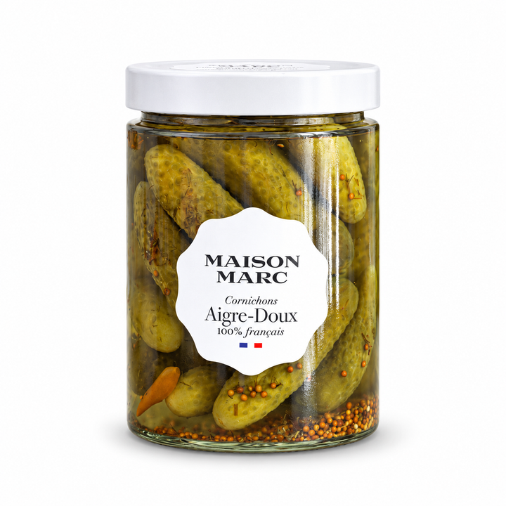 Maison Marc Cornichons Aigre-Doux 310 g jar, front view