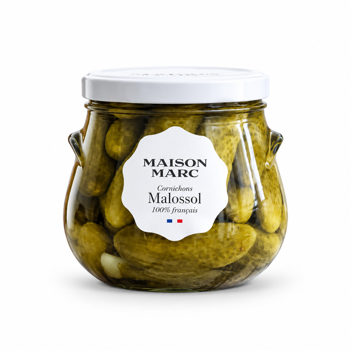 Maison Marc Cornichons Malossol 310 g jar, front view