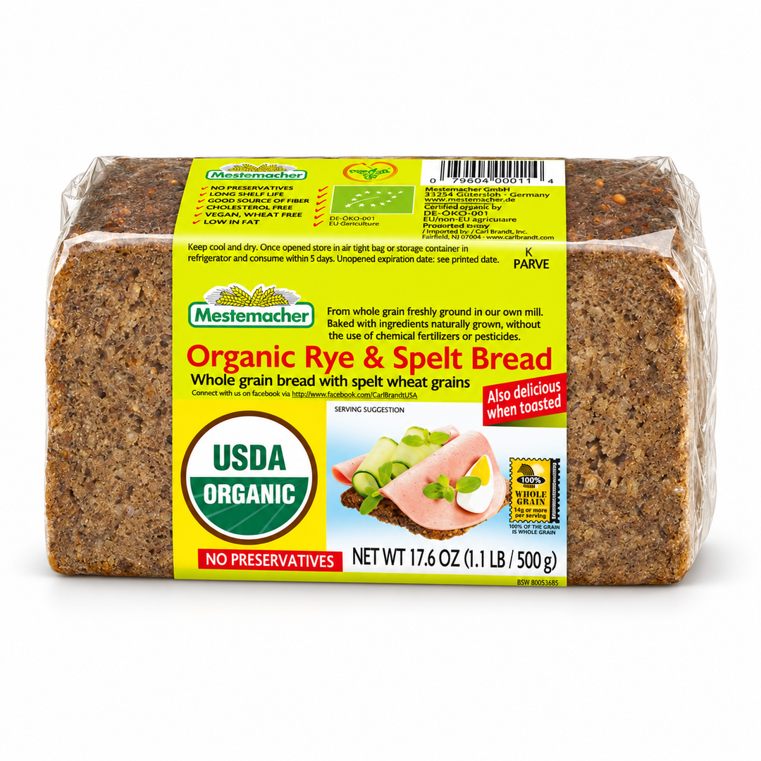 Mestemacher organic rye and spelt bread 500 g loaf