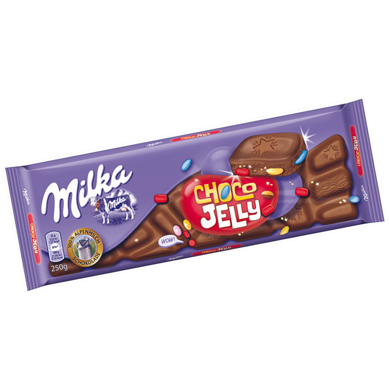 Milka Choco Jelly chocolate bar 250g package