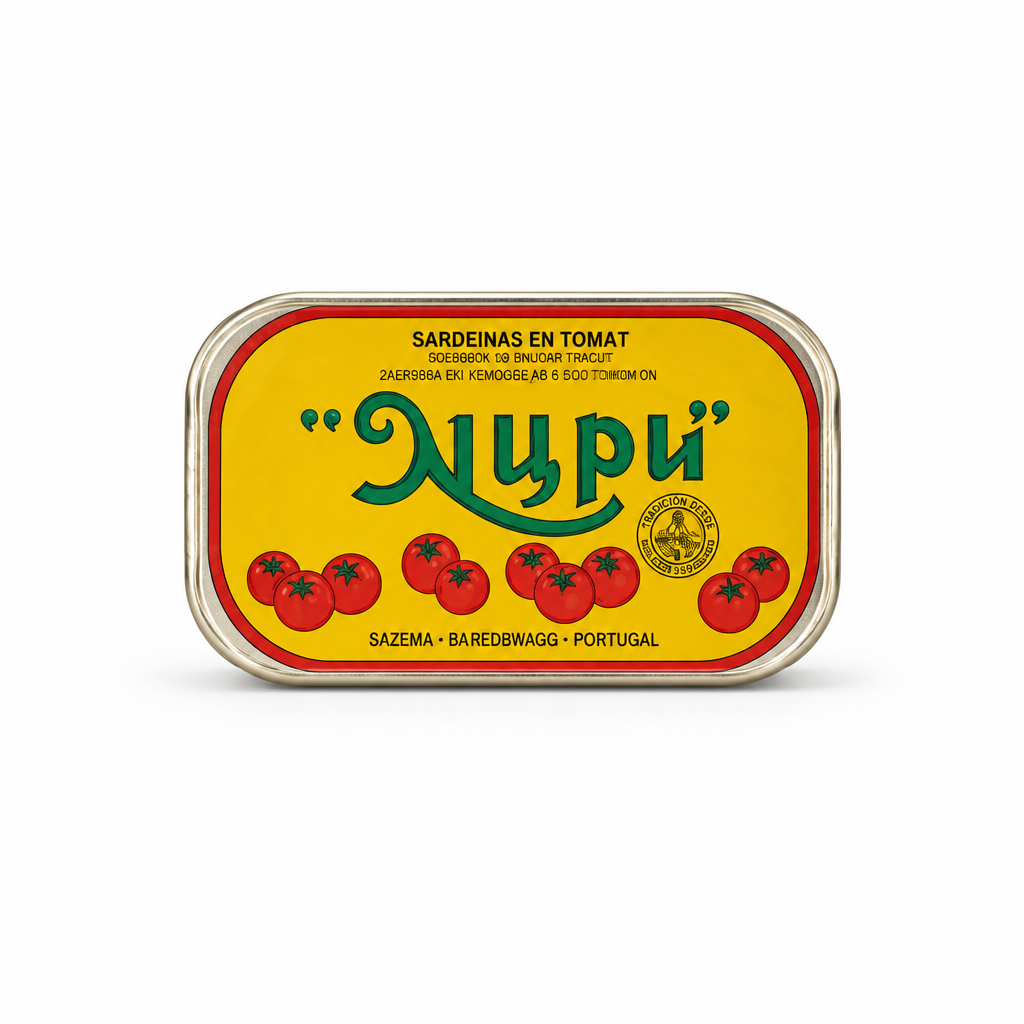 Nuri Sardines in Tomato Sauce 125 g tin, alternate front angle