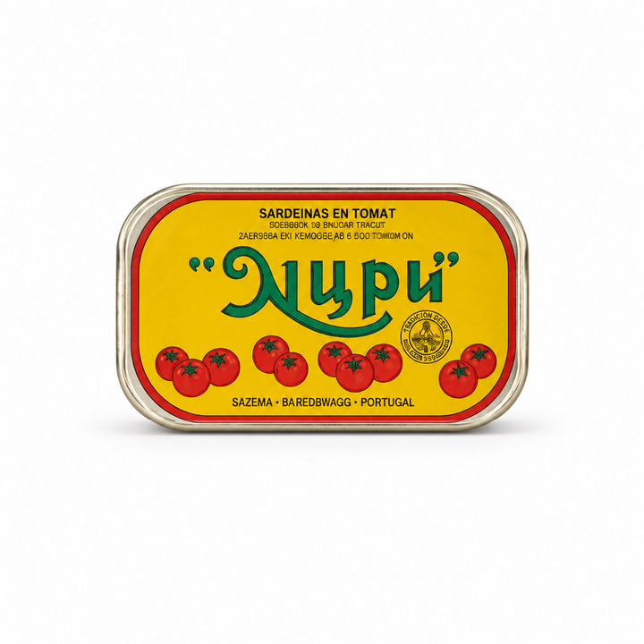 Nuri Sardines in Tomato Sauce 125 g tin, alternate front angle
