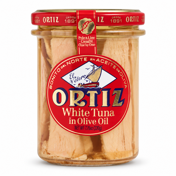 Ortiz Bonito del Norte white tuna in olive oil 220 g jar