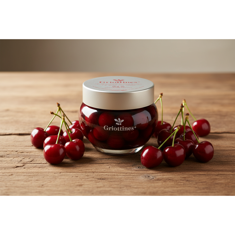 Peureux Griottines Cherries in Liqueur in Glass Jar by Grandes Distilleries Peureux