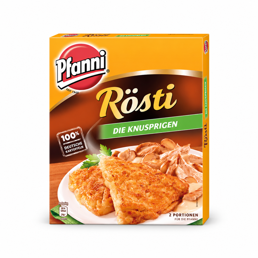 Pfanni Rösti crispy potatoes 400 g box, front view