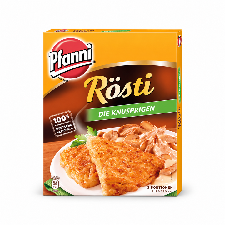 Pfanni Rösti crispy potatoes 400 g box, front view