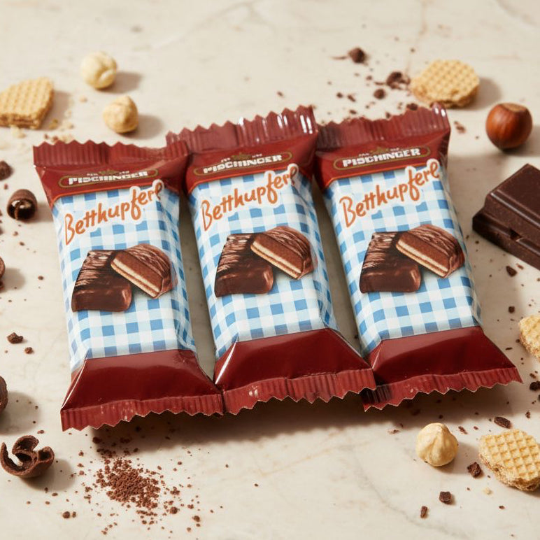 Pischinger Betthupferl - Dark Chocolate Filled with Hazelnut Brittle and Wafer with Hazelnut Cream