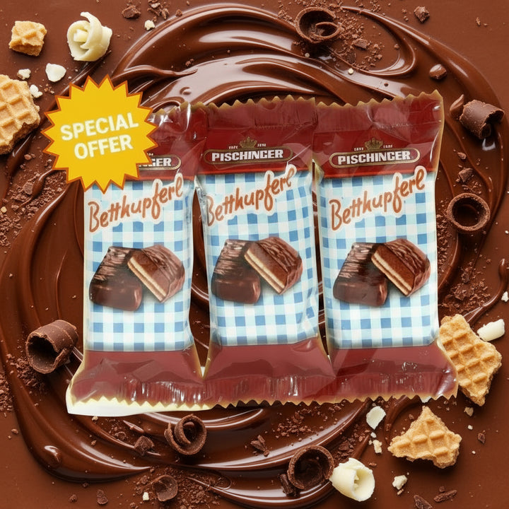 Pischinger Betthupferl - Dark Chocolate Filled with Hazelnut Brittle and Wafer with Hazelnut Cream