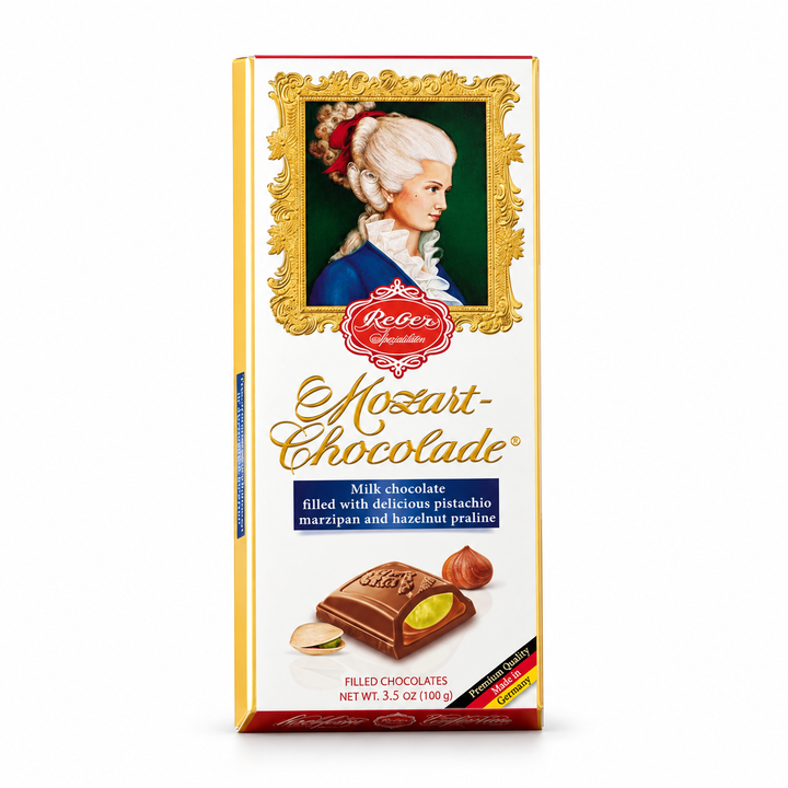 Reber Constance Milk Chocolate Bar 100 g on a pure white background