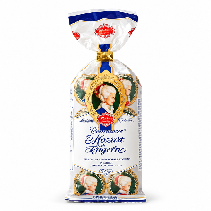 Reber Constance Mozart-Kugel in Confectionary Bag product packaging centered on a white background