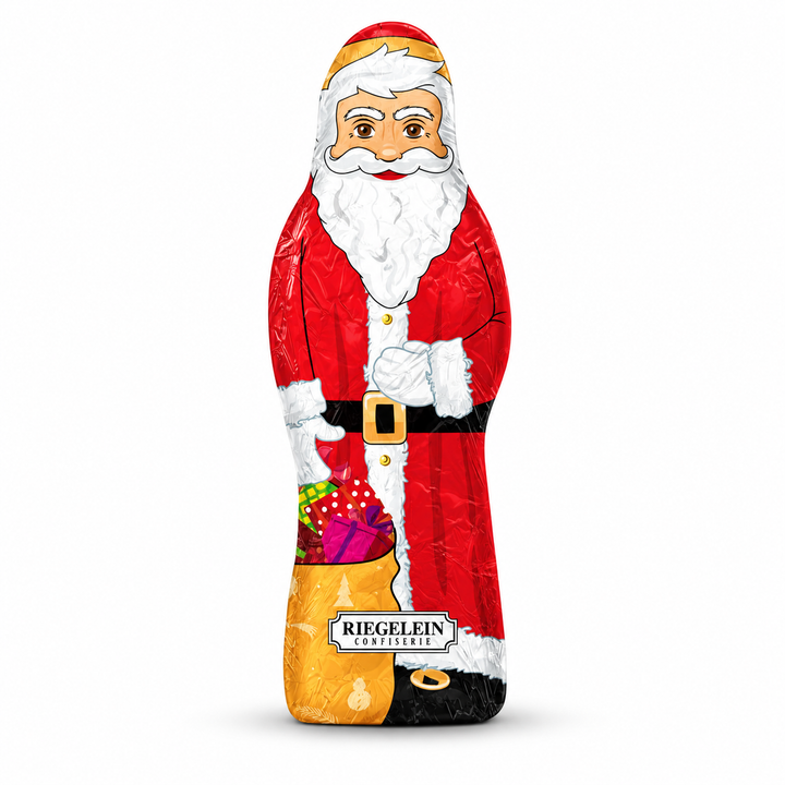 Riegelein Hollow Milk Chocolate Santa centered on a pure white background