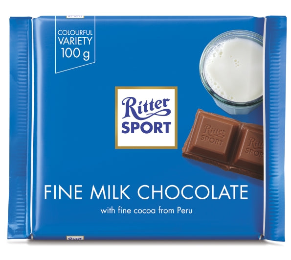 Ritter Sport Fine Milk Chocolate 35% Cocoa - 100g