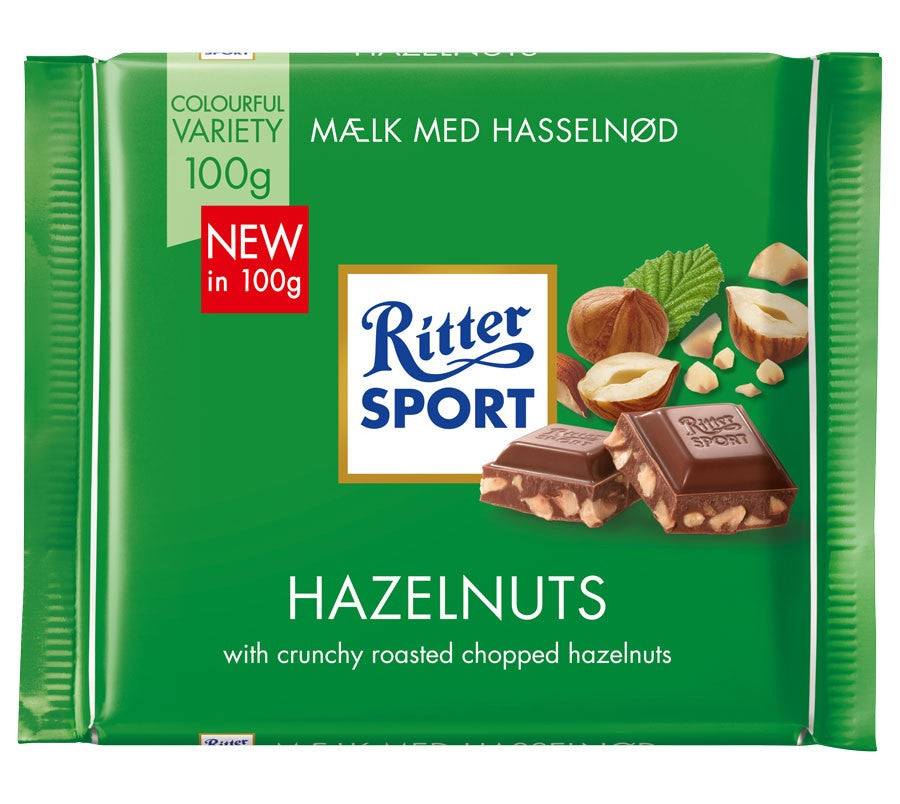 Ritter Sport Hazelnut Milk Chocolate Bar - 100g