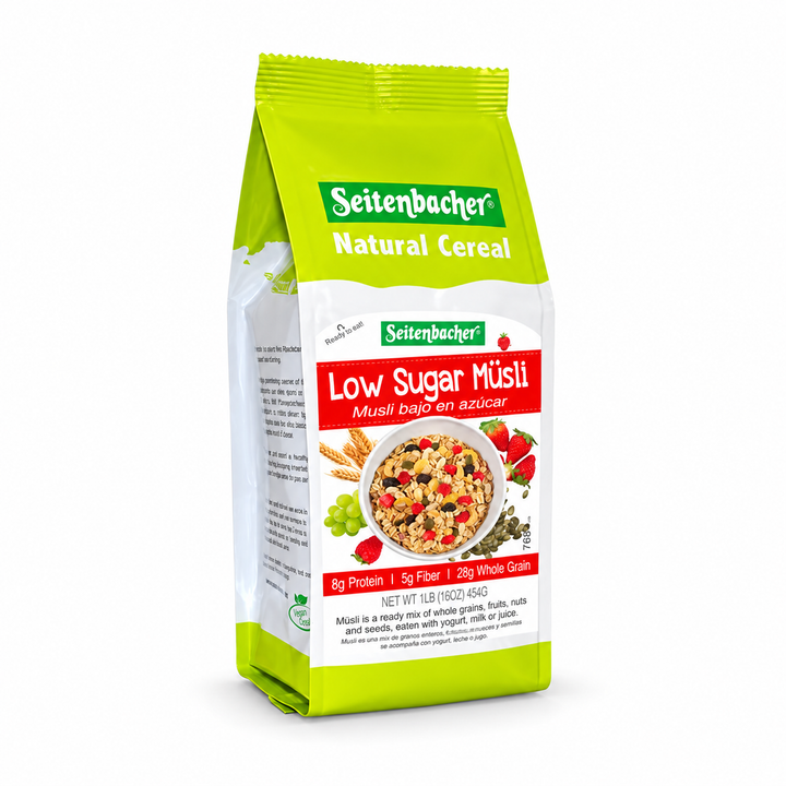 Seitenbacher No. 9 Low Sugar Müsli bag, front view