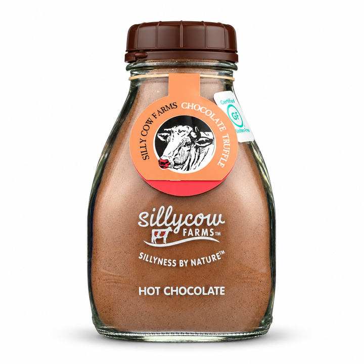 Sillycow Chocolate Truffle Hot Chocolate Drink Mix centered on a pure white background