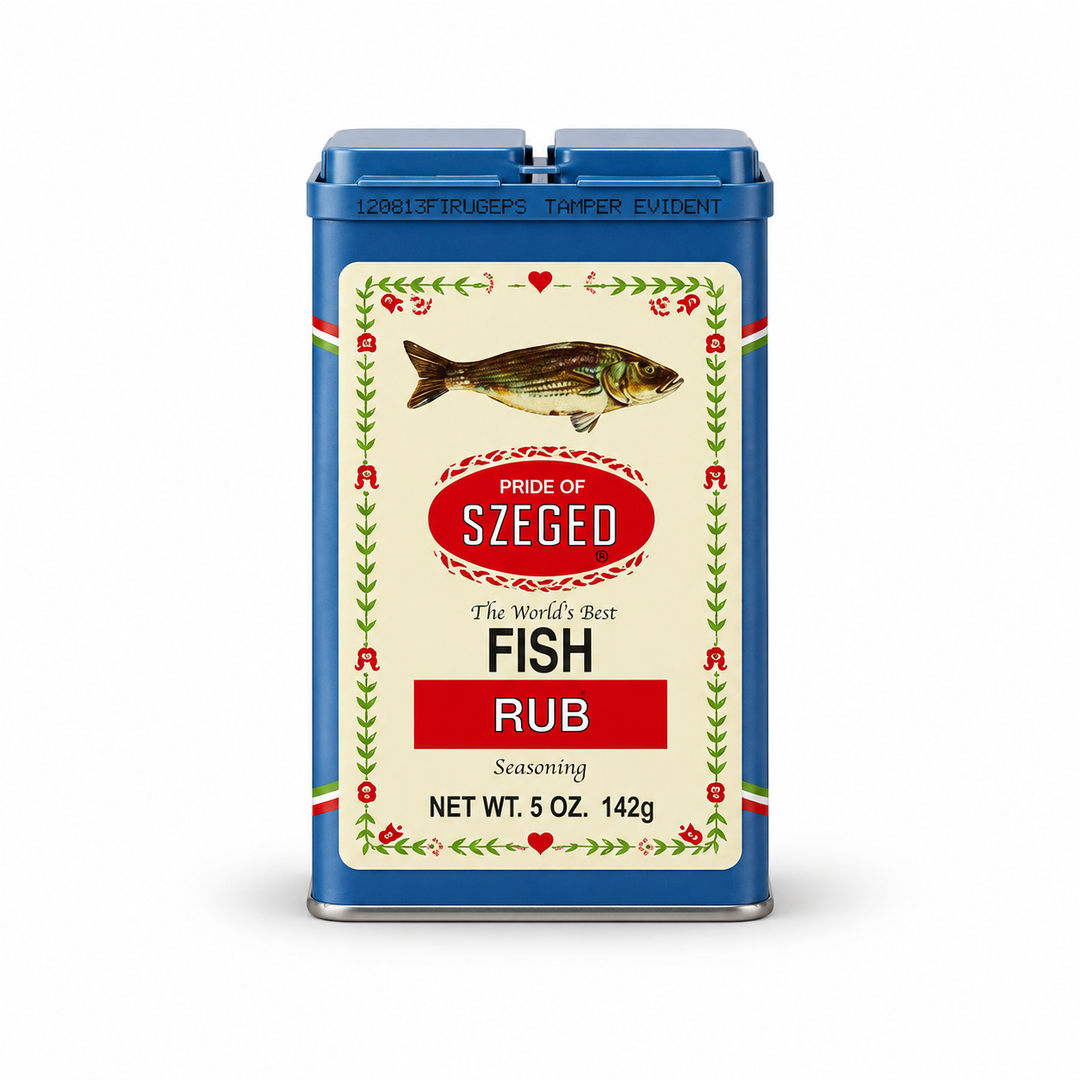 Szeged Fish Rub 142 g spice tin, front view