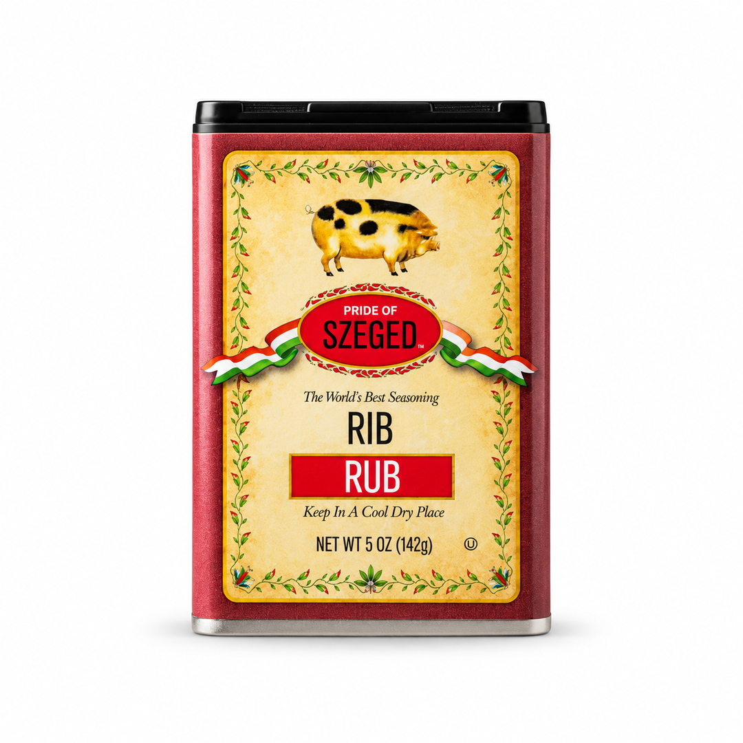 Szeged Rib Rub 142 g spice tin, front view