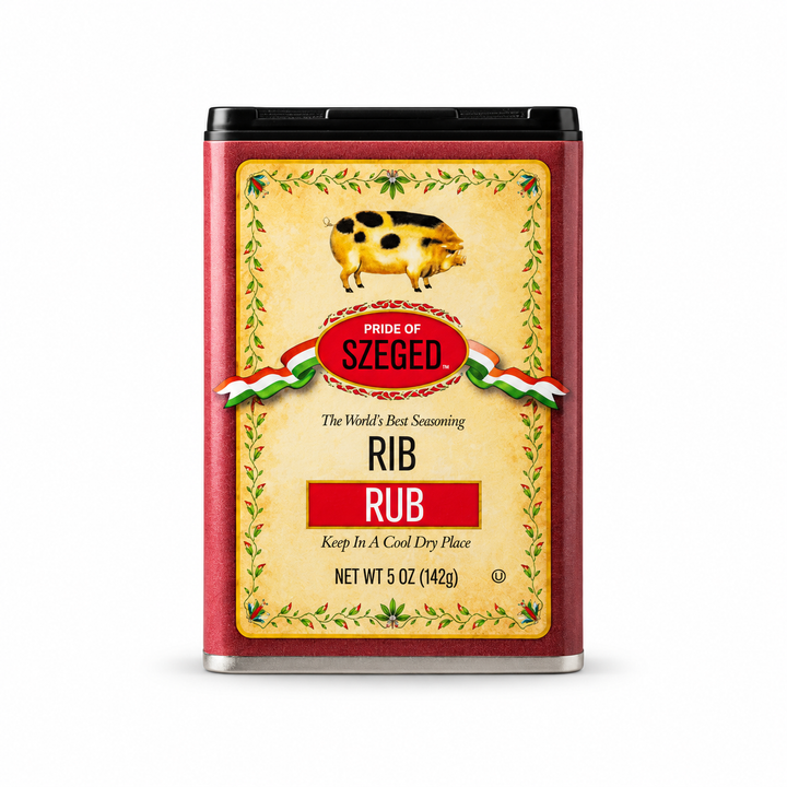 Szeged Rib Rub 142 g spice tin, front view