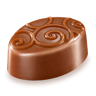 Hofbauer Vienna milk chocolate praline with embossed swirl design