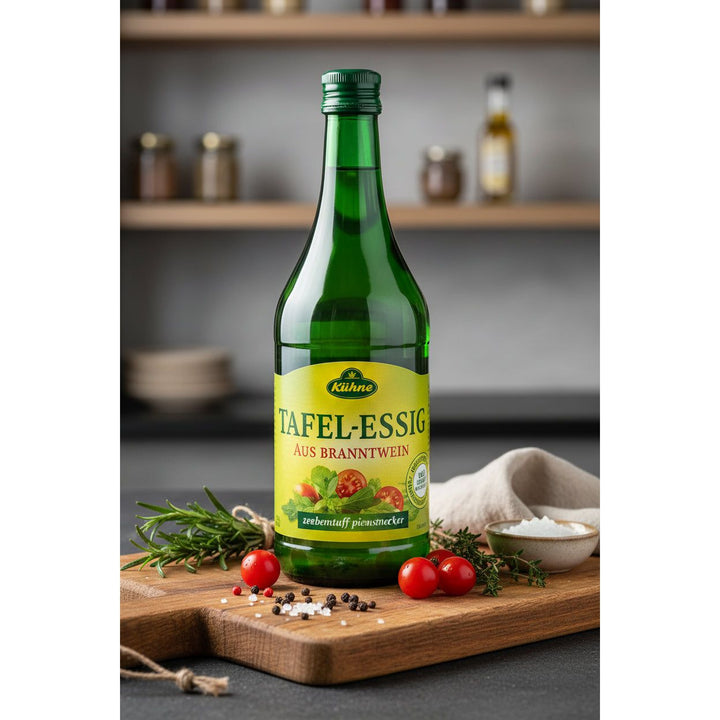 Kühne Tafel Essig table vinegar, 750 ml bottle with tomatoes and herbs