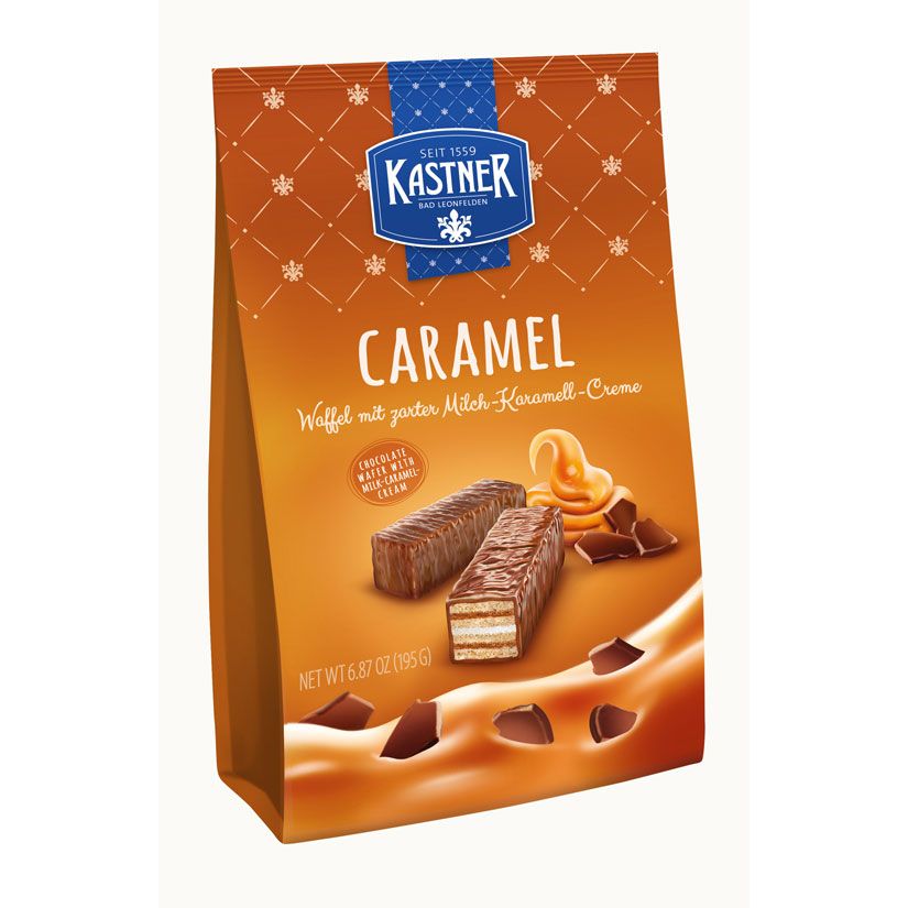 Kastner Caramel Mignon Wafers, 195 g orange package