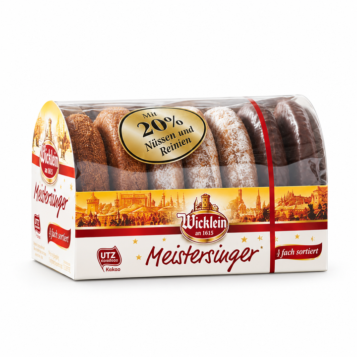 Wicklein Meistersinger 7-piece assorted Lebkuchen box on white