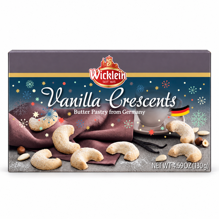 Wicklein Vanilla Crescents, 130 g gift box, front view