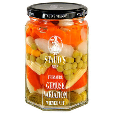 Staud's mixed vegetables, 280 g jar, front view