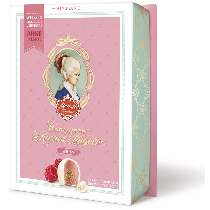 Reber Constance White Chocolate Raspberry Kugel in Portrait Box
