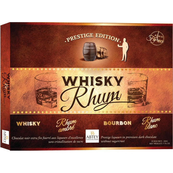 Abtey Prestige Whiskey & Rum Dark Chocolate Barrel Assortment - EuropeanDeli.com