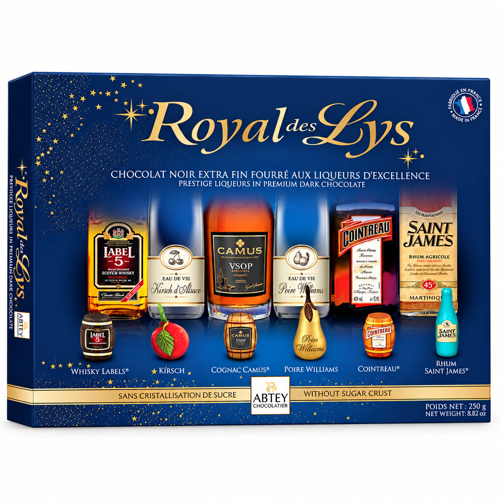 Abtey Royal des Lys Liqueur Filled Dark Chocolate - EuropeanDeli.com