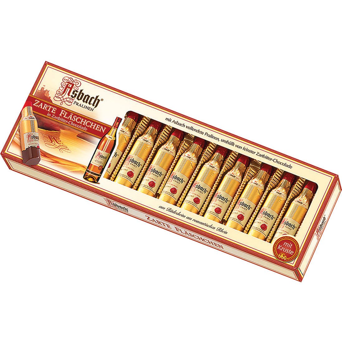 Asbach Brandy Chocolate Bottles in 12 pc. Gift Box
