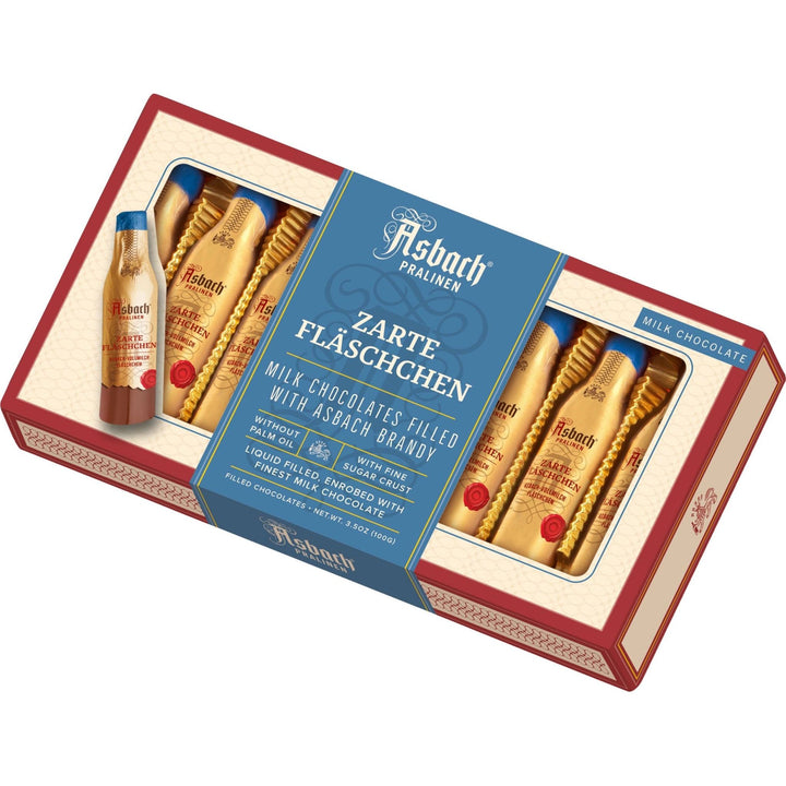Asbach Brandy Milk Chocolate Bottles in 8 pc. Gift Box
