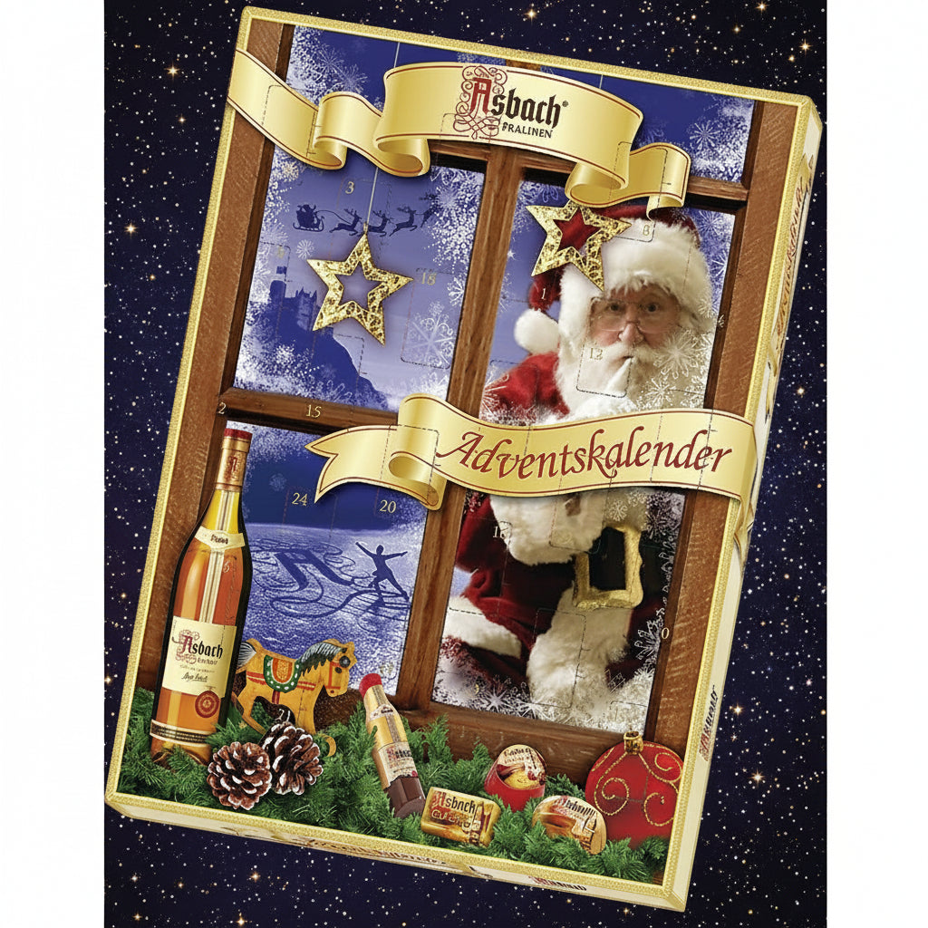 Asbach Santa Liquor Filled Chocolate Advent Calendar - EuropeanDeli.com