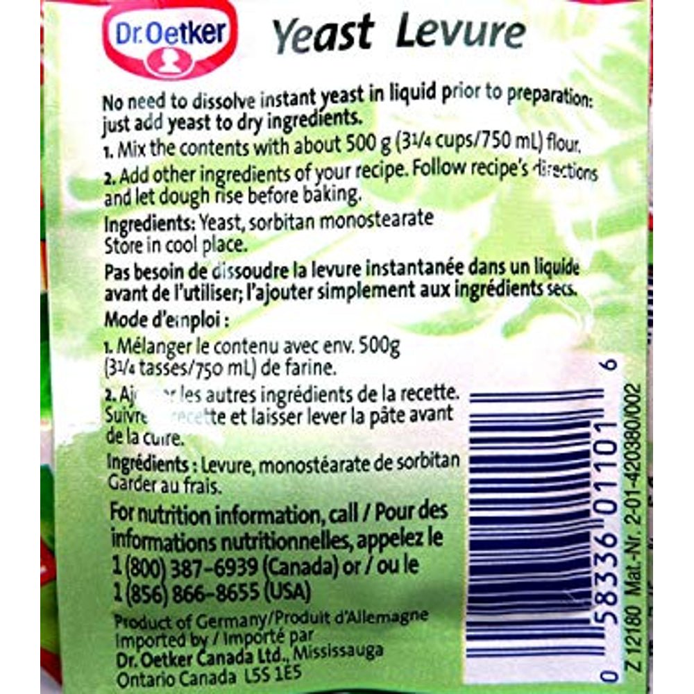 Dr Oetker Instant Dry Yeast - 3 Pouch Pack - EuropeanDeli.com